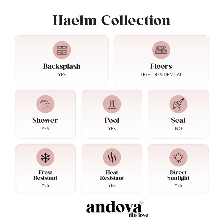 Andova Rochelle 2-in. Hexagon Honeycomb Marble Look Polished Glass Wall & Floor Mosaic Tile