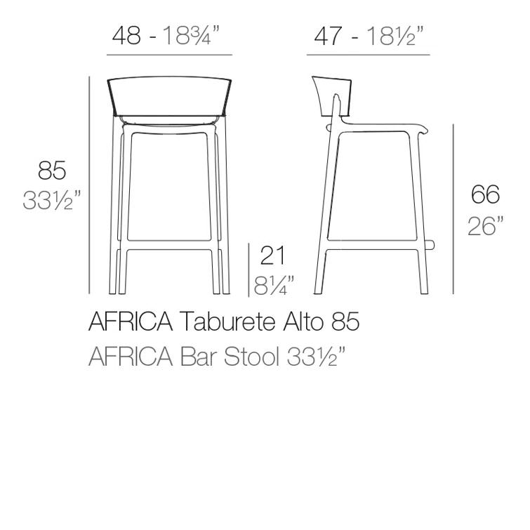 Africa Bar / Counter Stool (Indoor/Outdoor)