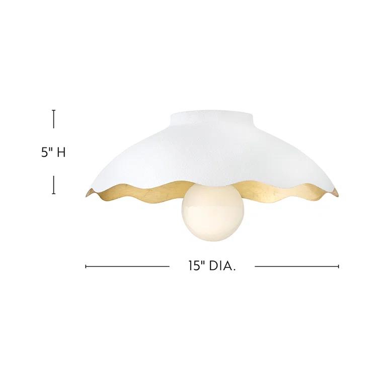 Darla Medium Single Light Exposed Bulb Floral Flush Mount Ceiling Light