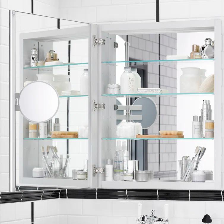 Verdera® Recessed or Surface Mount Medicine Cabinet with 3 Adjustable Shelves
