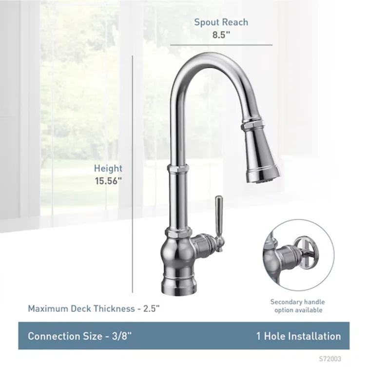 Peterson One-Handle Pull Down Single Handle Kitchen Faucet with Power Boost
