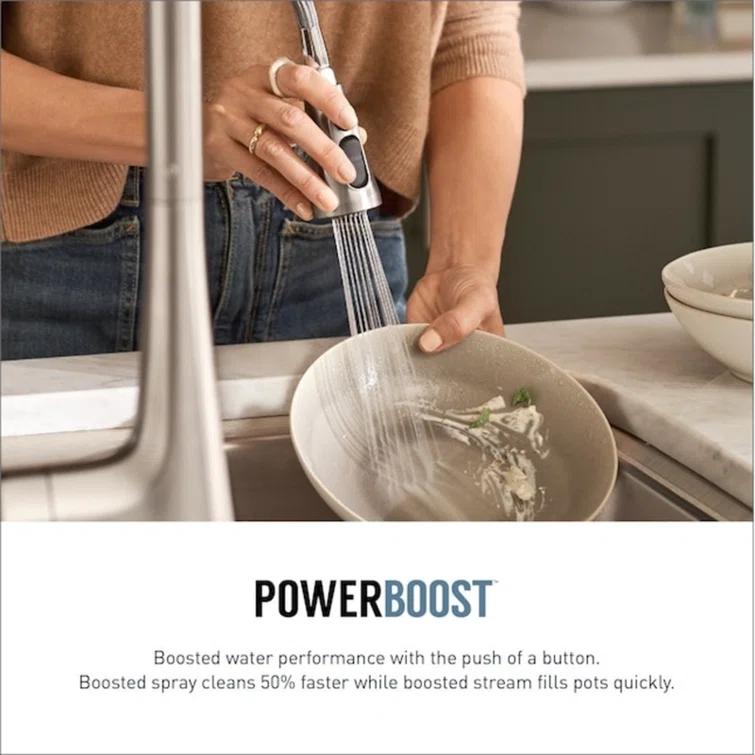 Moen Sleek Pull Down Single Handle Kitchen Faucet with Power Boost Technology and Duralock