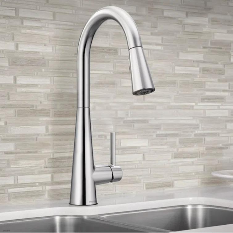 Moen Sleek Pull Down Single Handle Kitchen Faucet with Power Boost Technology and Duralock