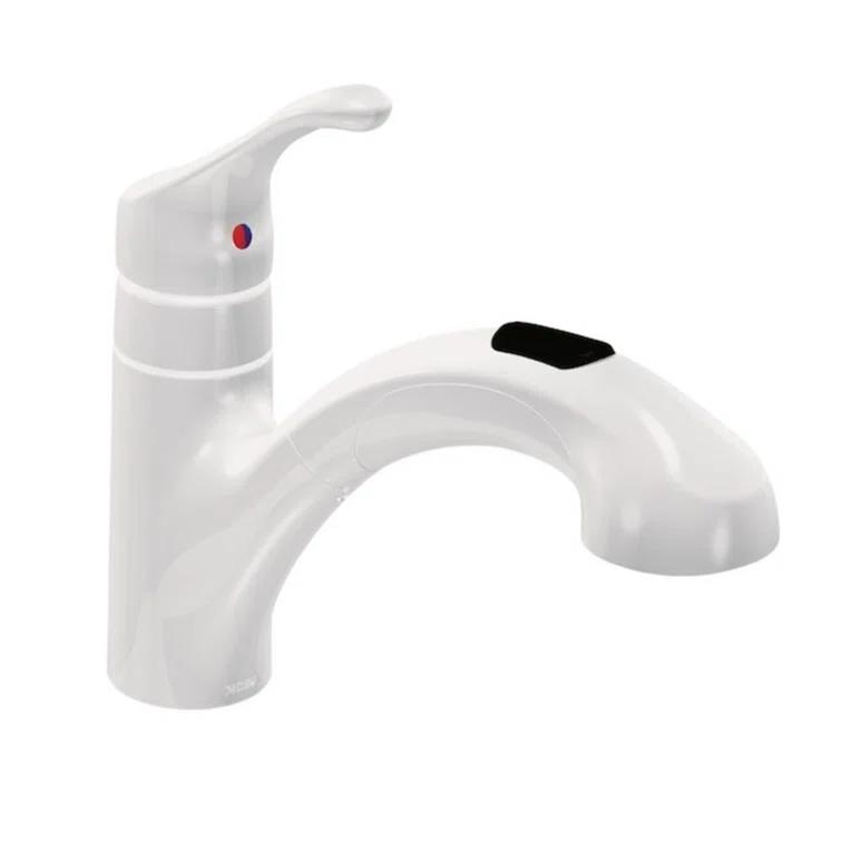 MOEN Renzo Spot Resist Stainless 9 in. H Pull Out Sprayer Kitchen Faucet with 360° Spout Swivel and PowerClean