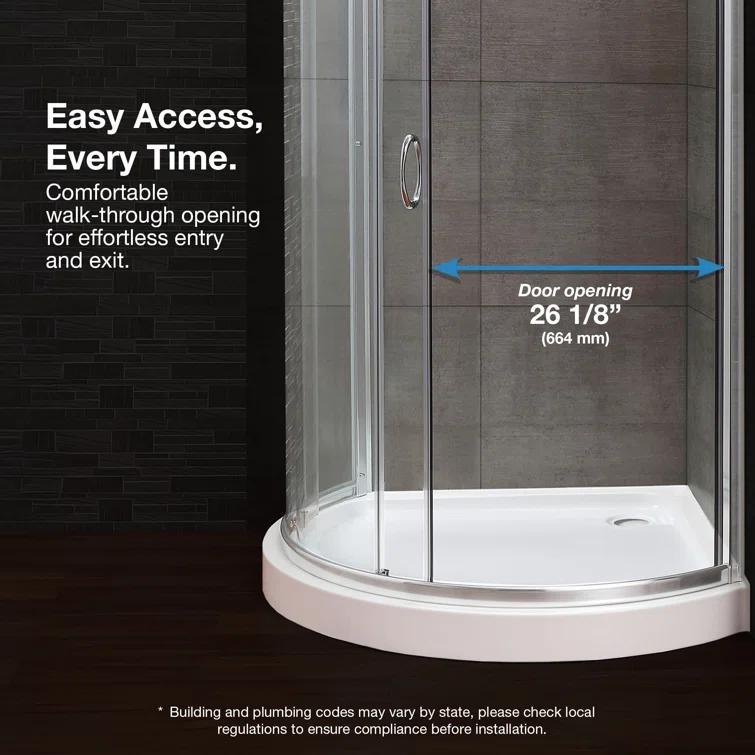 OVE Decors Breeze 44 in. Round Shower Kit w/ Clear, Base