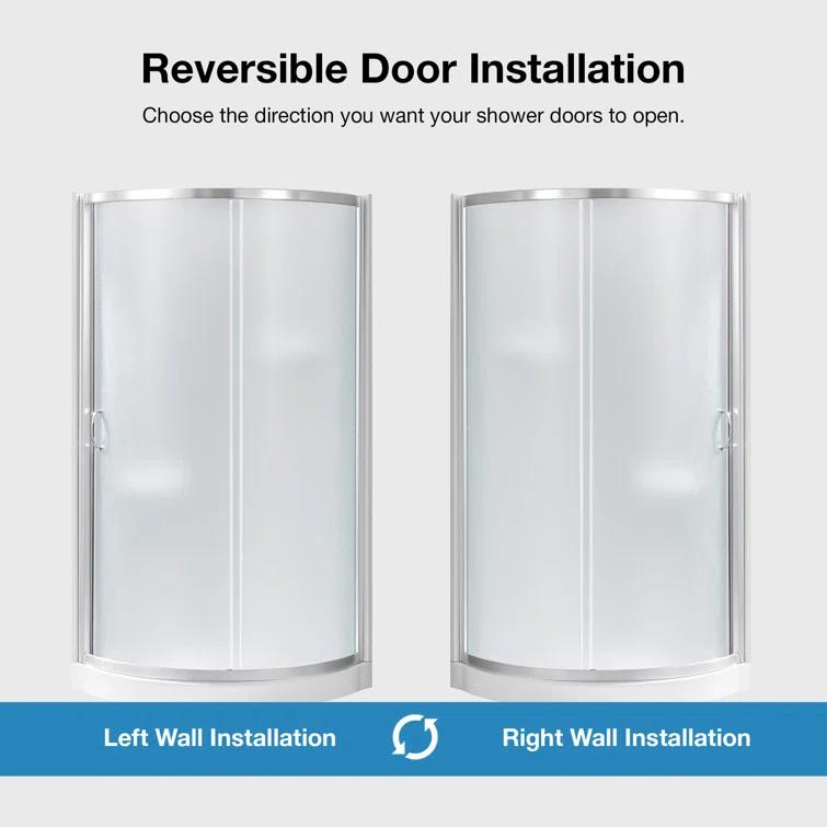 OVE Decors Breeze 33 in. Round Shower Kit w/ Frosted, Base, Wall