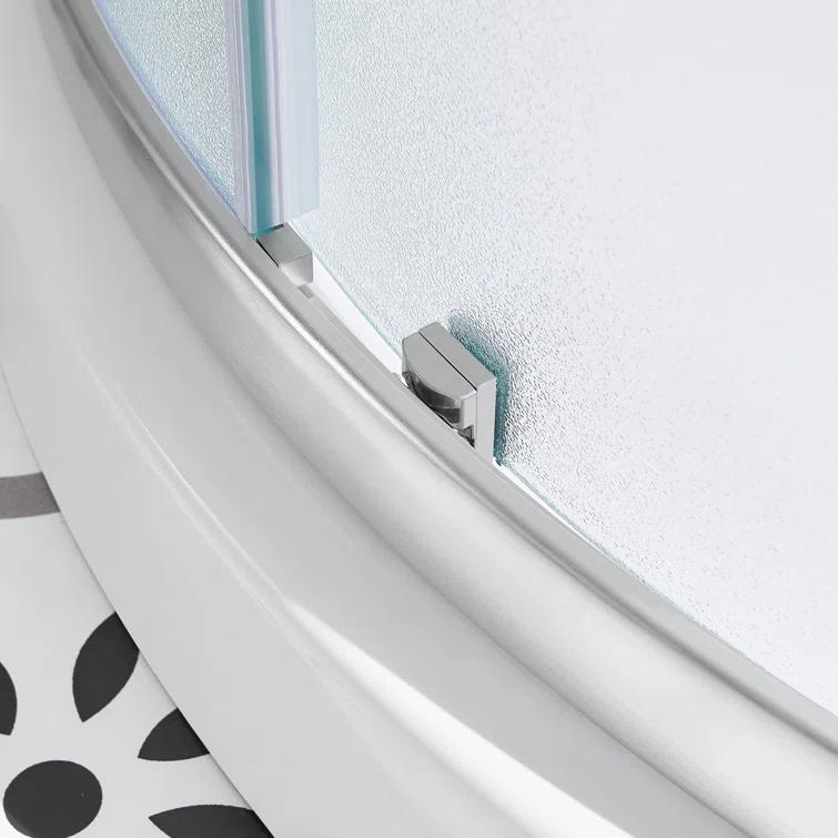 OVE Decors Breeze 33 in. Round Shower Kit w/ Frosted, Base, Wall