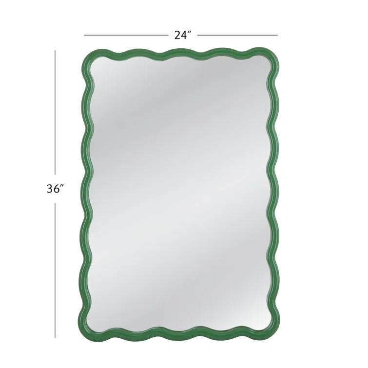 Allurine Solid Wood Wavy Wall Mirror