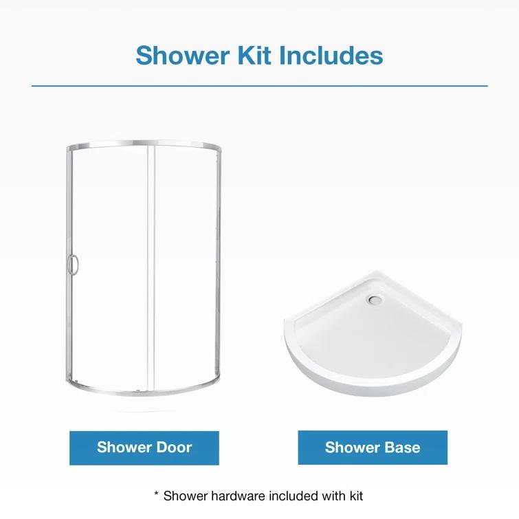 OVE Decors Breeze 44 in. Round Shower Kit w/ Clear, Base