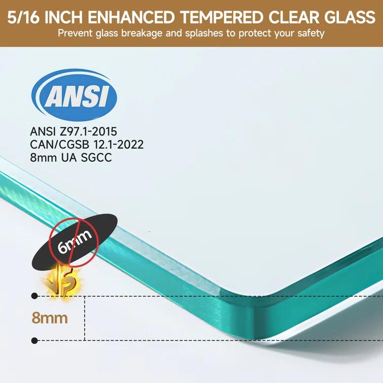 Rizzon 56-60 " W X 76 " H Double Sliding Frameless Shower Door  5/16" Tempered Glass, Stainless Steel Hardware | Wayfair