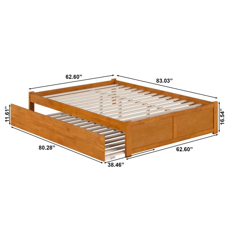 Solid Wood Platform Storage Bed