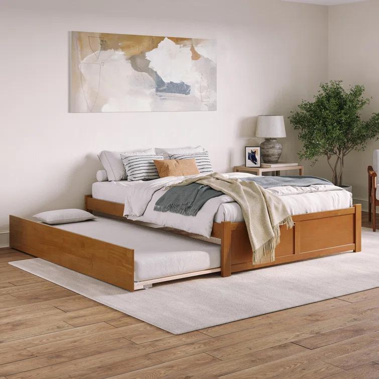 Solid Wood Platform Storage Bed