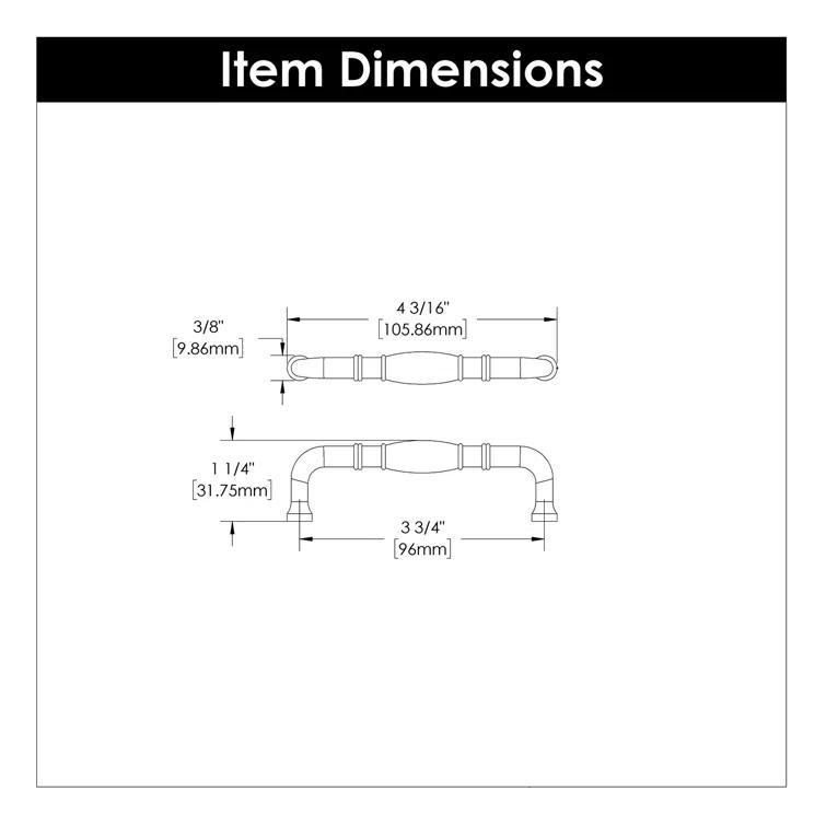Williamsburg Kitchen Cabinet Handles, Solid Core Drawer Pulls for Cabinet Doors
