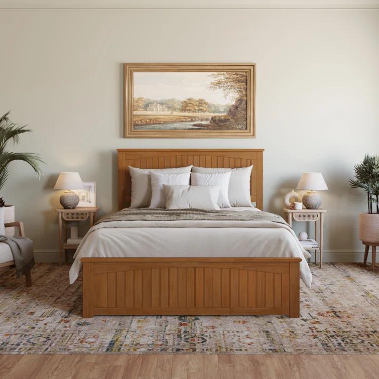 AFI Furnishings Nantucket Low Profile Solid Wood Platform Bed with Matching Footboard