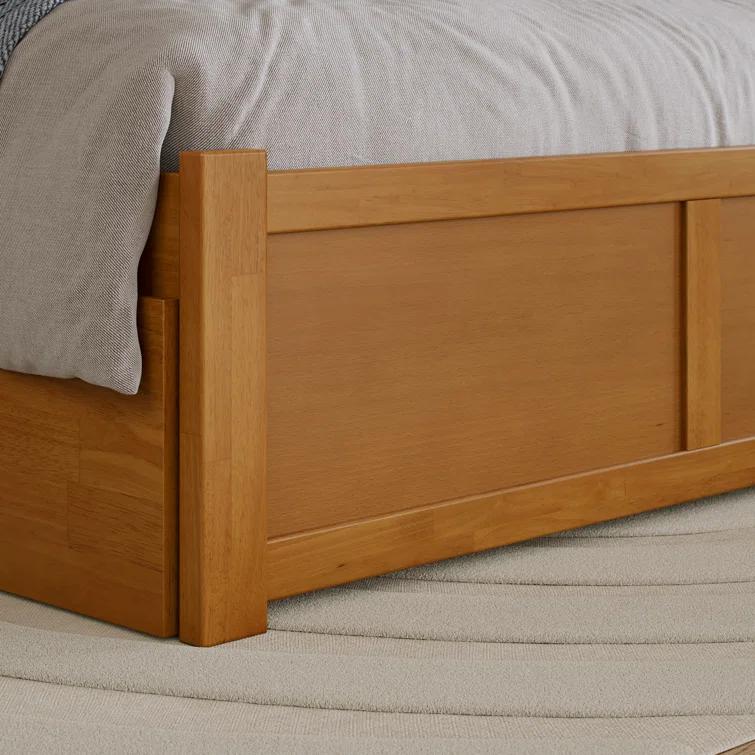 Solid Wood Platform Storage Bed