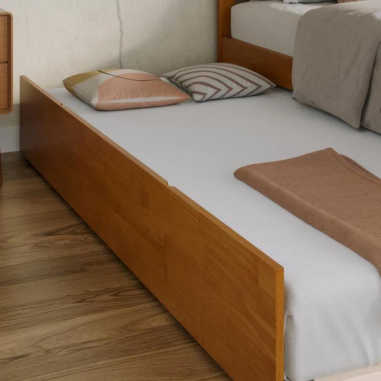 Richmond Solid Wood Platform Bed with Panel Footboard and Trundle