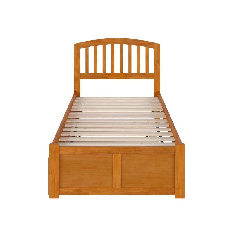 Richmond Solid Wood Platform Bed with Panel Footboard and Trundle