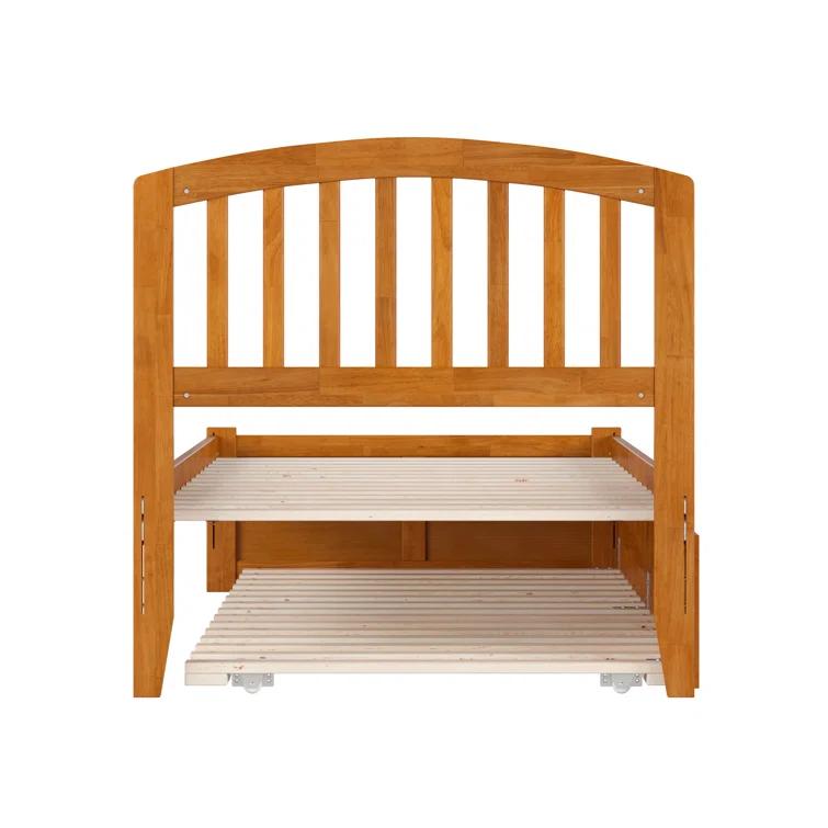 Richmond Solid Wood Platform Bed with Panel Footboard and Trundle