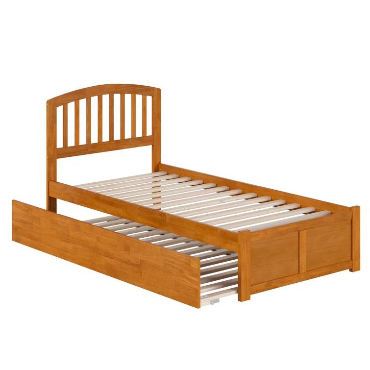 Richmond Solid Wood Platform Bed with Panel Footboard and Trundle