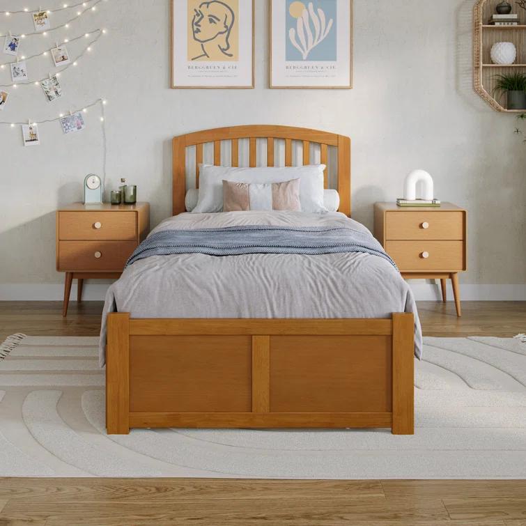 Solid Wood Platform Storage Bed