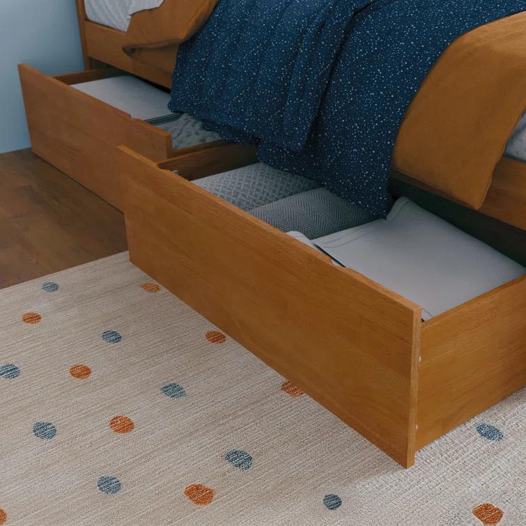 Solid Wood Platform Storage Bed
