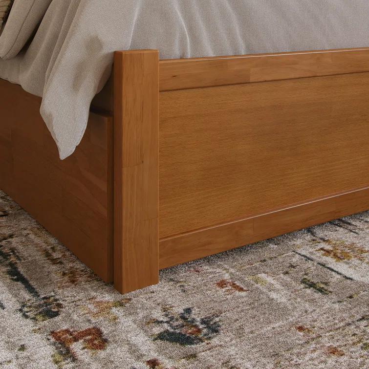 Solid Wood Platform Storage Bed