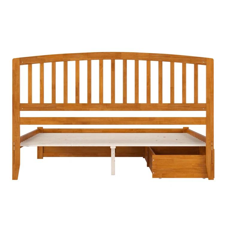 Solid Wood Platform Storage Bed