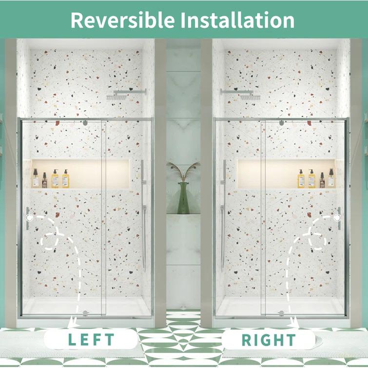 RAY'S RUGS & FLOORING LLC 12RRFR142461LTS 38-42" W x 71" H Pivot Frame Sliding Shower Door with 6mm Tempered Glass