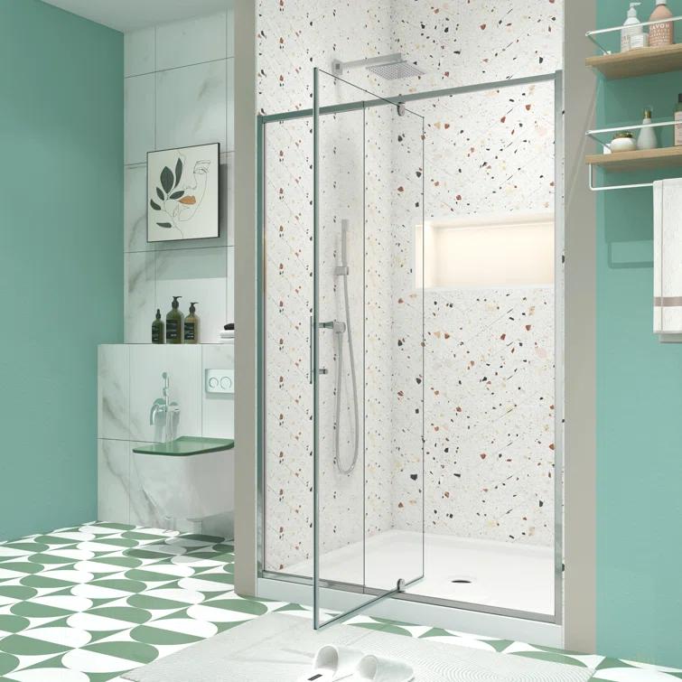 RAY'S RUGS & FLOORING LLC 12RRFR142461LTS 38-42" W x 71" H Pivot Frame Sliding Shower Door with 6mm Tempered Glass