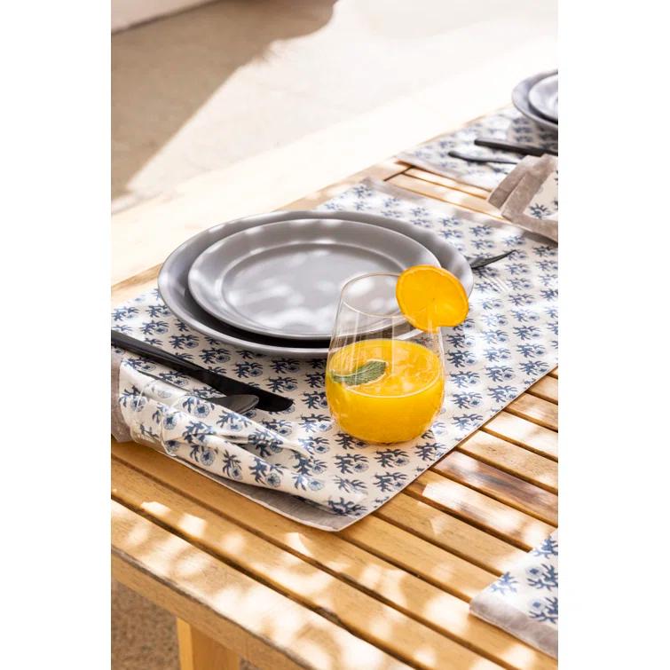 over&back Rimmed 16-Piece Semi Hand-Finished Stoneware Dinnerware Set, Service for 4