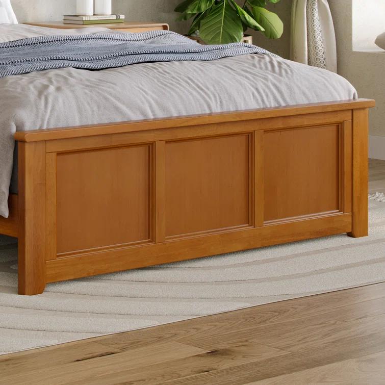 Madison Solid Wood Low Profile Platform Bed with Matching Footboard