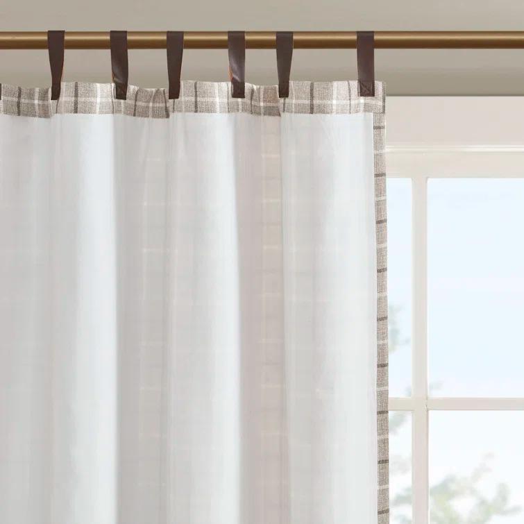 Anaheim Woven Plaid Room Darkening Thermal Fleece Lined Single Curtain Panel