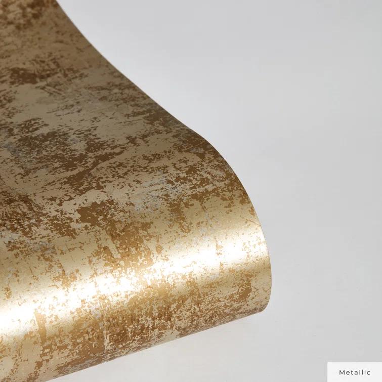 Tempaper & Co. Distressed Gold Removable Peel and Stick Wallpaper, Gold Leaf, 28 sq ft: Nursery, Botanical, Vinyl, Self-Adhesive