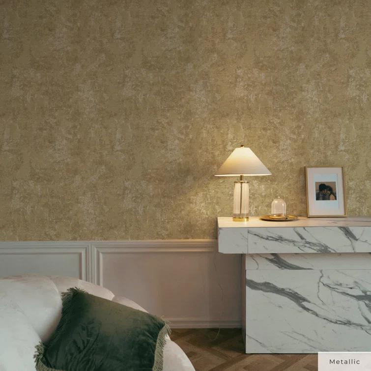 Tempaper & Co. Distressed Gold Removable Peel and Stick Wallpaper, Gold Leaf, 28 sq ft: Nursery, Botanical, Vinyl, Self-Adhesive