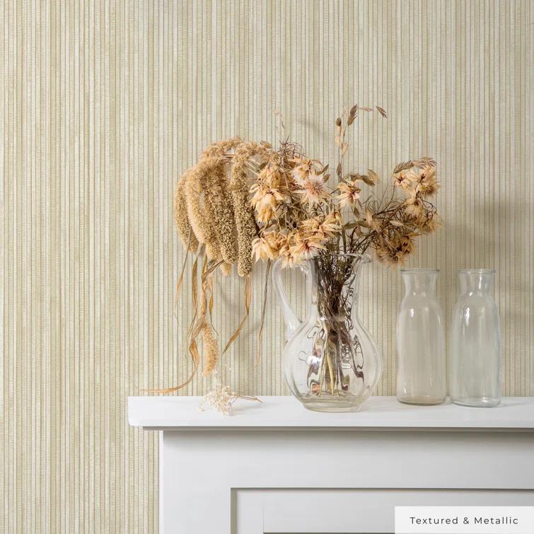 Tempaper & Co.® Faux Grasscloth Removable Peel and Stick Wallpaper, Textured Sand, 28 sq. ft.: Vinyl, Self-Adhesive, Beige
