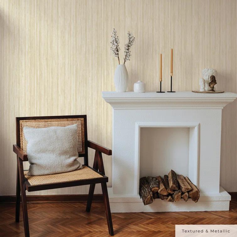 Tempaper & Co.® Faux Grasscloth Removable Peel and Stick Wallpaper, Textured Sand, 28 sq. ft.: Vinyl, Self-Adhesive, Beige