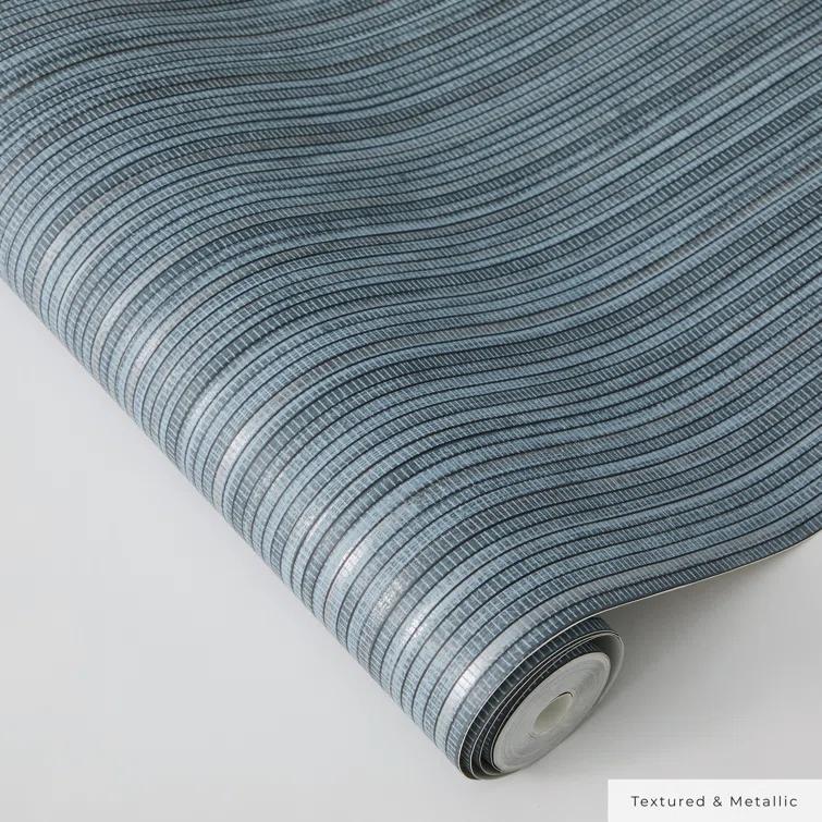 Tempaper & Co. 28 sq ft Faux Grasscloth Removable Peel and Stick Wallpaper Textured Chambray : Vinyl, Self-Adhesive, Blue