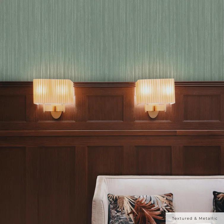 Tempaper & Co. 28 sq ft Faux Grasscloth Removable Peel and Stick Wallpaper Textured Sage : Vinyl, Self-Adhesive, Wood Grain Design