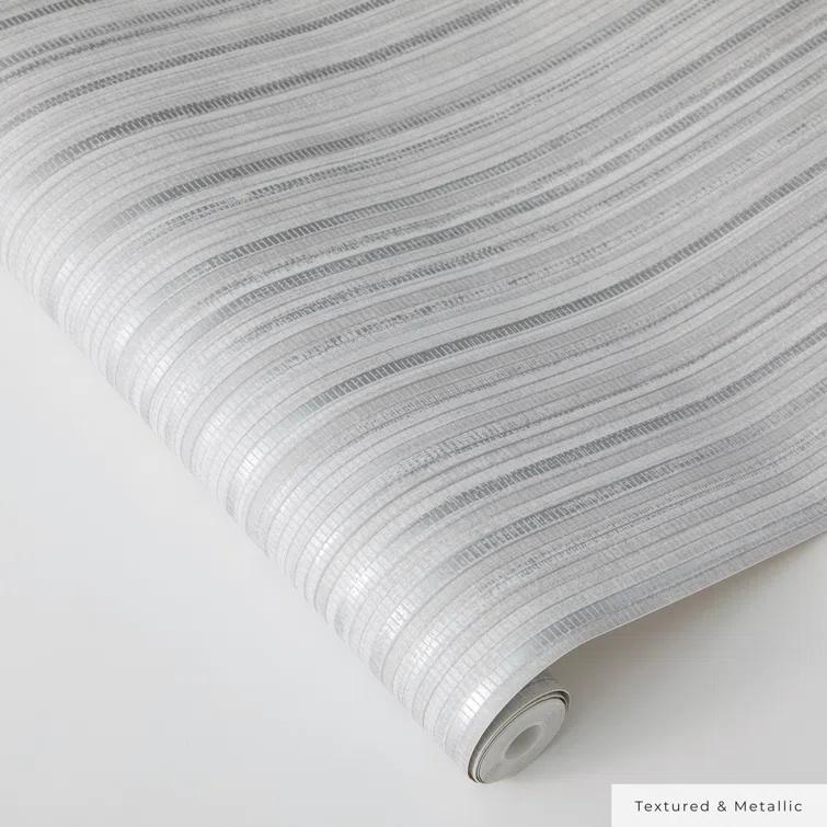 Tempaper & Co.® Faux Grasscloth Removable Peel and Stick Wallpaper, Textured Sterling Silver, 28 sq ft: Vinyl, Self-Adhesive