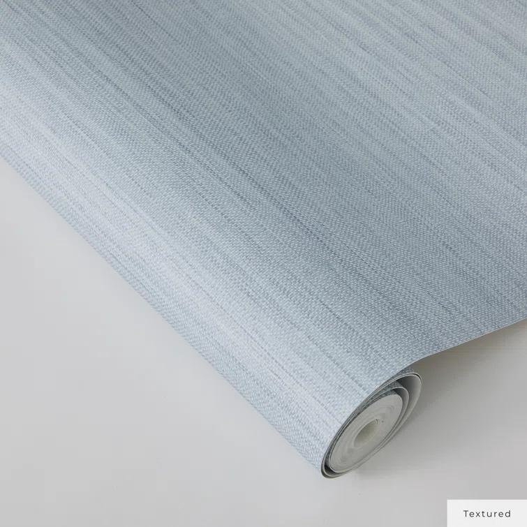 Tempaper & Co.® Faux Horizontal Grasscloth Removable Peel and Stick Wallpaper, Textured Blue, 28 sq. ft.: Vinyl, Prepasted, Abstract Pattern