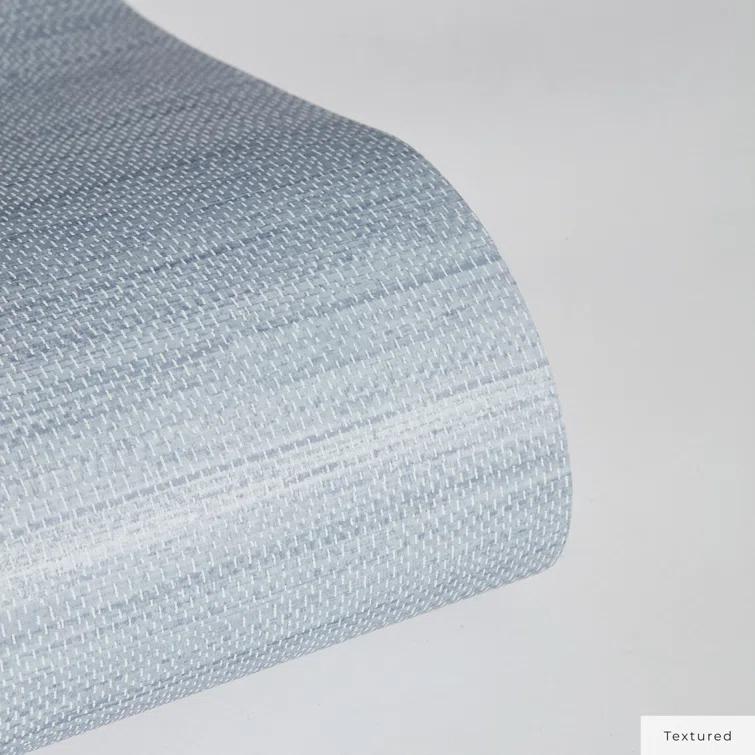 Tempaper & Co.® Faux Horizontal Grasscloth Removable Peel and Stick Wallpaper, Textured Blue, 28 sq. ft.: Vinyl, Prepasted, Abstract Pattern