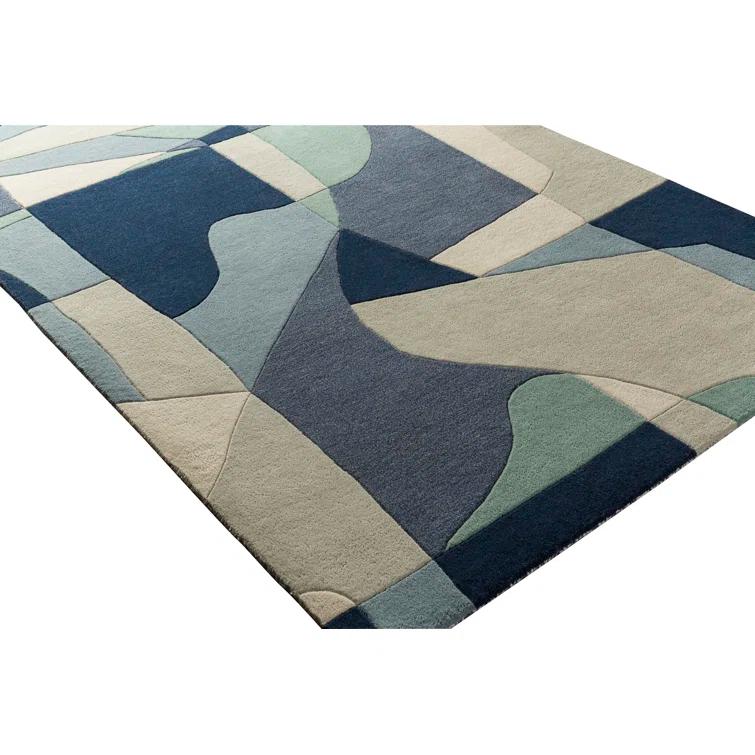 Gaye Wool Teal/Navy/Beige Rug