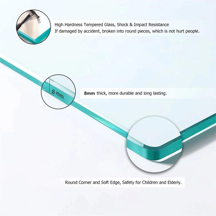 Shower Door 48" W X 76"H Semi-Frameless Bypass Sliding Shower Enclosure