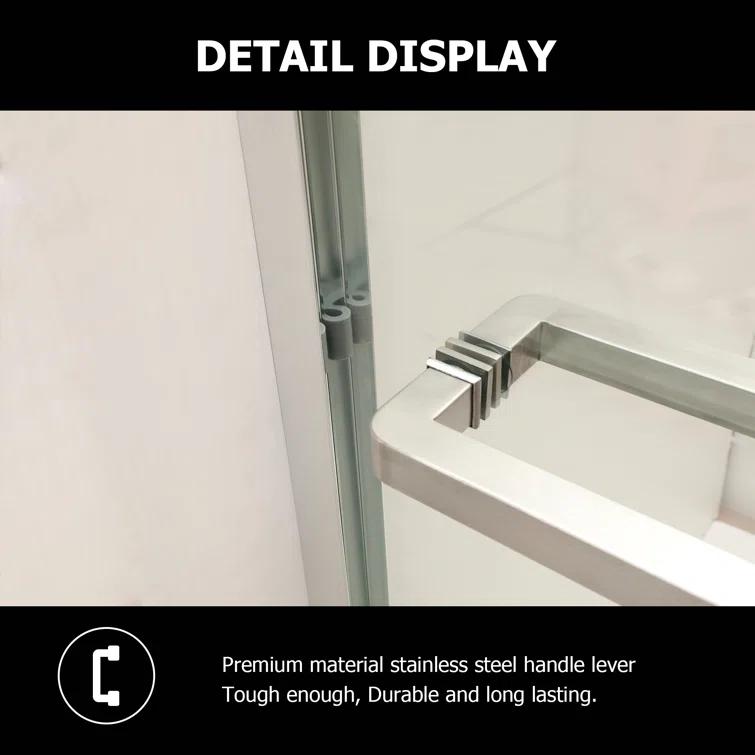 Shower Door 48" W X 76"H Semi-Frameless Bypass Sliding Shower Enclosure