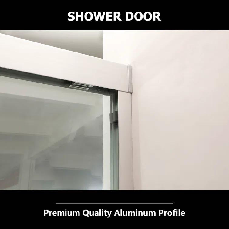 Shower Door 48" W X 76"H Semi-Frameless Bypass Sliding Shower Enclosure
