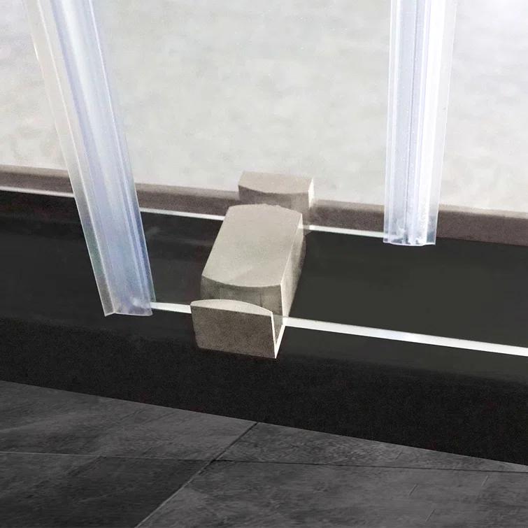 PET STOP LLC F5YDNC1F0736Q 60" Width x 76"Height Shower Doors with 3/8"(10mm) Clear Tempered Glass