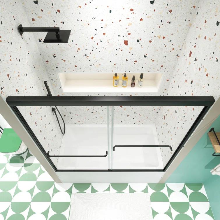 Bypass Shower Door, Sliding Door, With 1/4" Tempered Glass