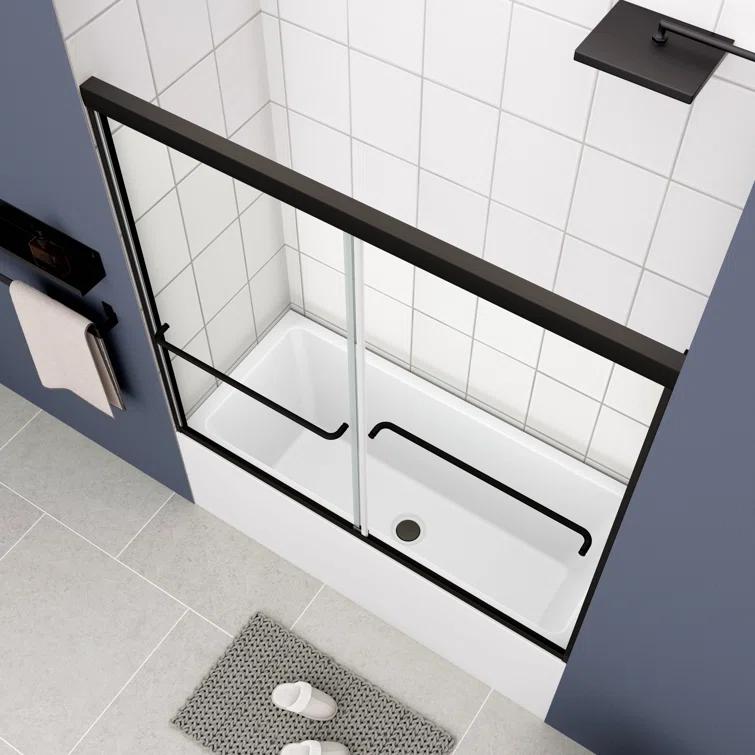Bypass Shower Door, Sliding Door, With 1/4" Tempered Glass