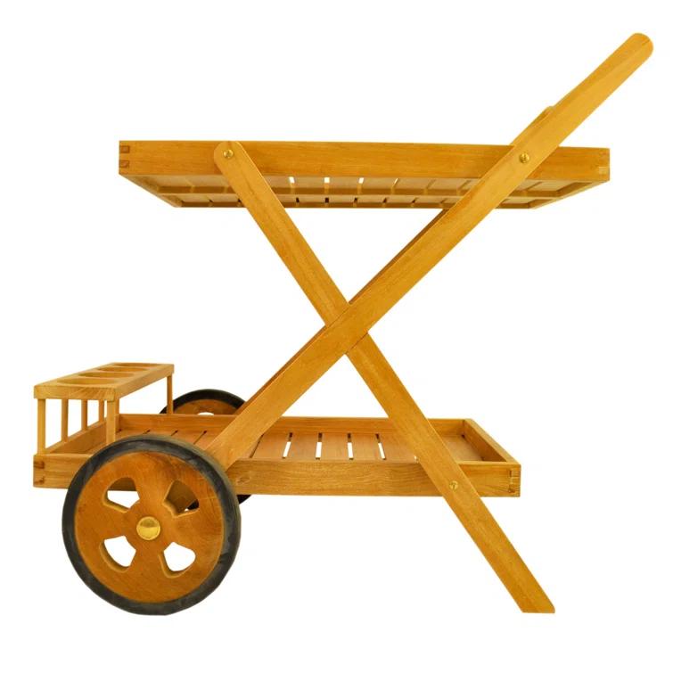 Anderson Teak Solid Wood Bar Cart