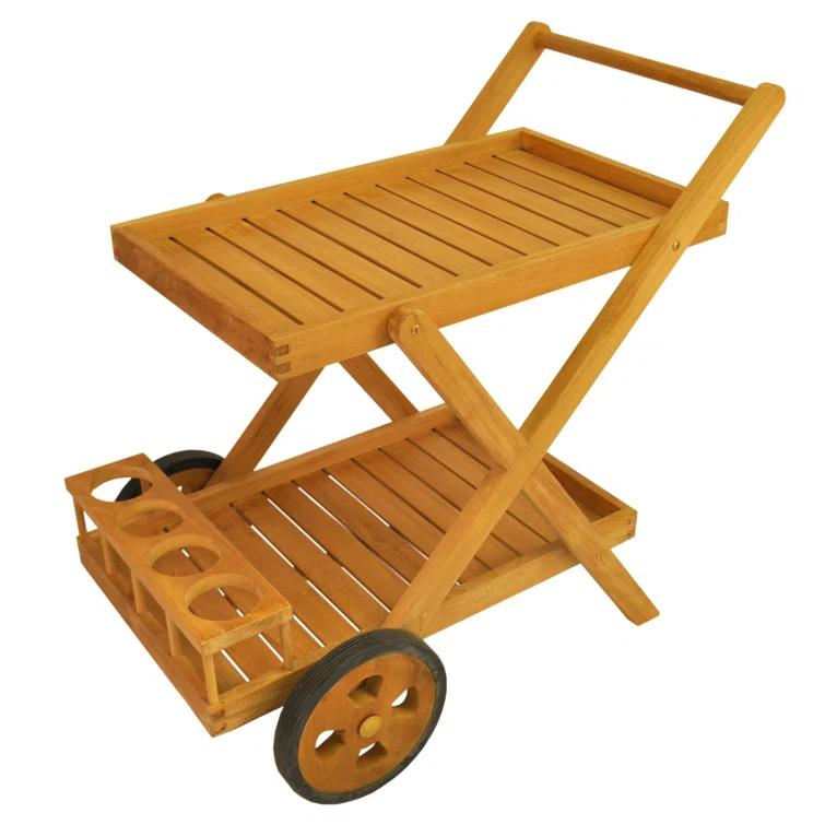 Anderson Teak Solid Wood Bar Cart
